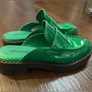 Jeffrey Campbell Glossy Green Mules